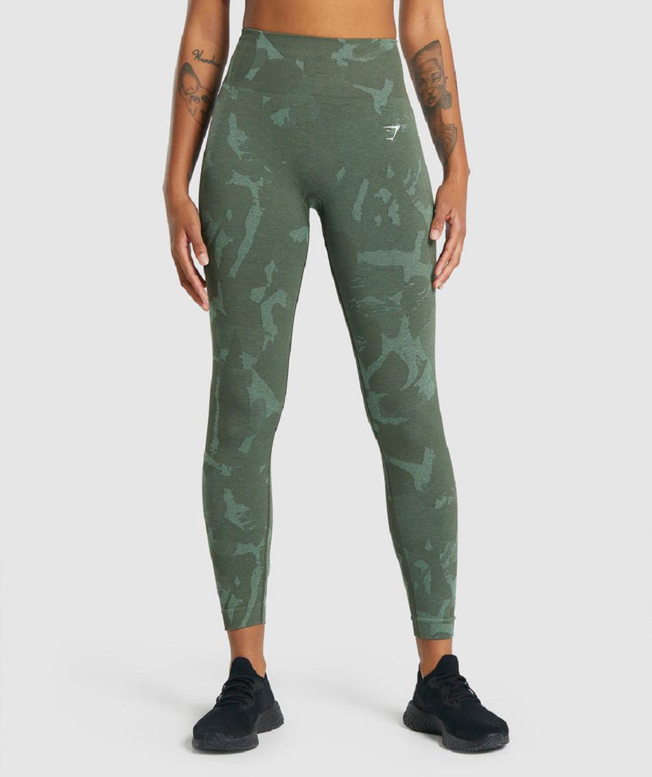 Gymshark Adapt Camo Seamless Ženske Tajice Zelene | HR 3983KOR